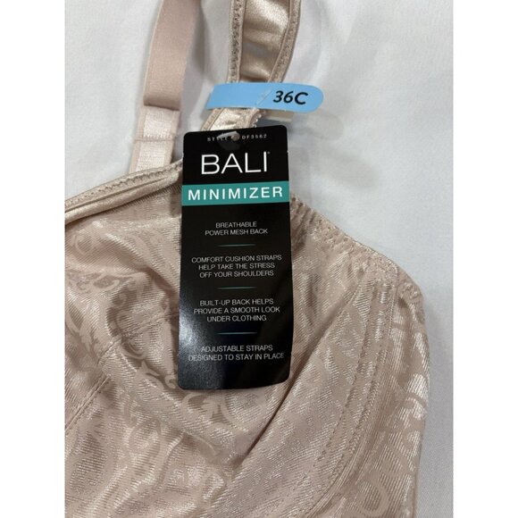 NWT Bali Satin Tracings Full-Figure Minimizer Bra DF3562 Size 36C Nude - Picture 3 of 7